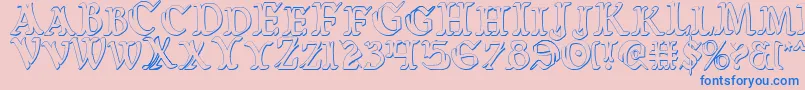 WarsOfAsgardCondensed3D Font – Blue Fonts on Pink Background