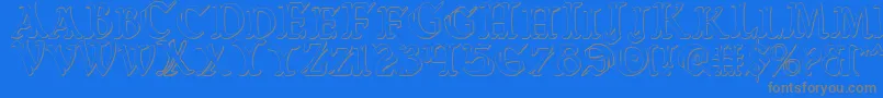 WarsOfAsgardCondensed3D Font – Gray Fonts on Blue Background