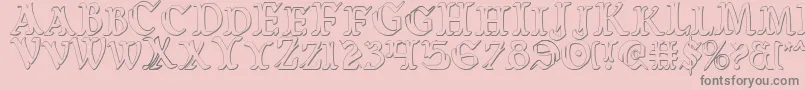 WarsOfAsgardCondensed3D Font – Gray Fonts on Pink Background