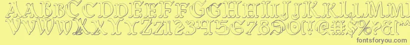 WarsOfAsgardCondensed3D Font – Gray Fonts on Yellow Background