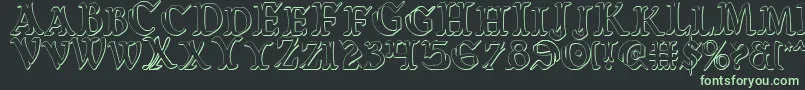 WarsOfAsgardCondensed3D Font – Green Fonts on Black Background