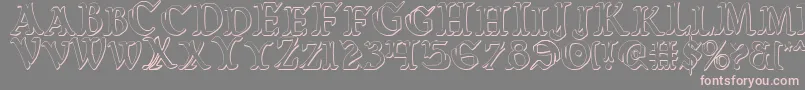 WarsOfAsgardCondensed3D Font – Pink Fonts on Gray Background