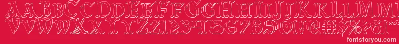 WarsOfAsgardCondensed3D Font – Pink Fonts on Red Background