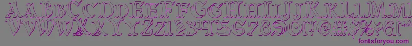 WarsOfAsgardCondensed3D Font – Purple Fonts on Gray Background