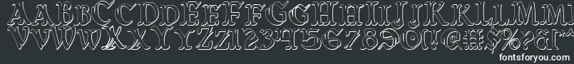 フォントWarsOfAsgardCondensed3D – 黒い背景に白い文字