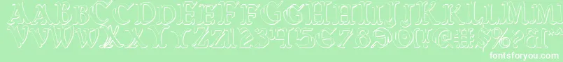 WarsOfAsgardCondensed3D Font – White Fonts on Green Background