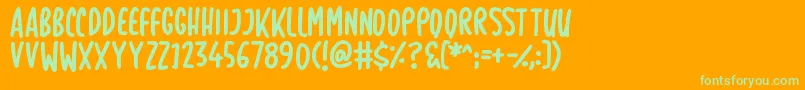 Simply Be Font – Green Fonts on Orange Background
