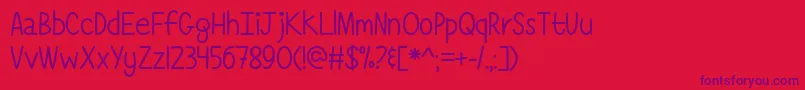 Simply Complicated   Font – Purple Fonts on Red Background
