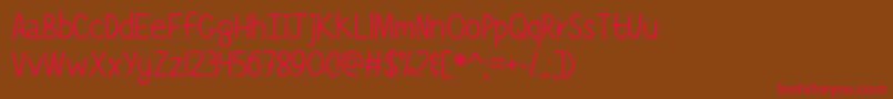 Simply Complicated  -Schriftart – Rote Schriften auf braunem Hintergrund