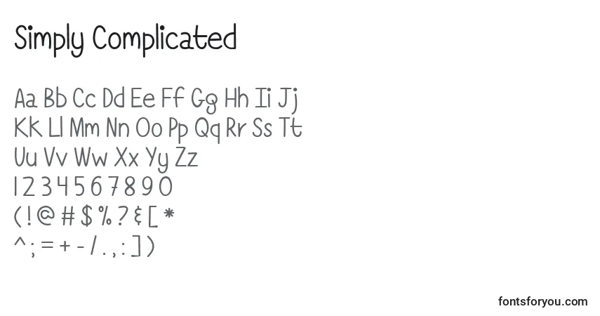 Simply Complicated   (140972) Font – alphabet, numbers, special characters