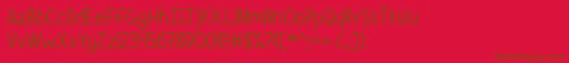フォントSimply Complicated   – 赤い背景に茶色の文字