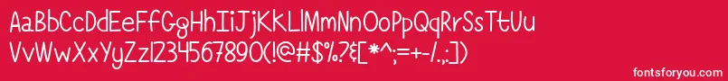 フォントSimply Complicated   – 赤い背景に白い文字