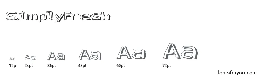 SimplyFresh Font Sizes