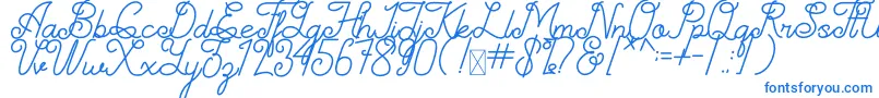 Simplyline Demo-fontti – siniset fontit valkoisella taustalla