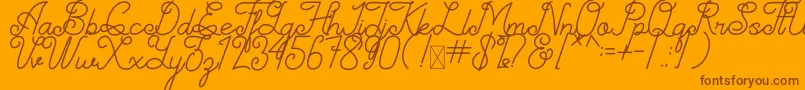 Simplyline Demo-Schriftart – Braune Schriften auf orangefarbenem Hintergrund