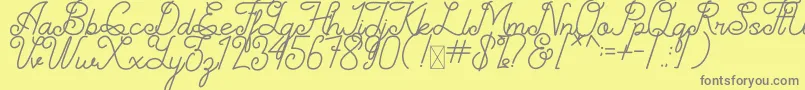Simplyline Demo-Schriftart – Graue Schriften auf gelbem Hintergrund
