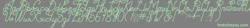 Simplyline Demo-fontti – vihreät fontit harmaalla taustalla
