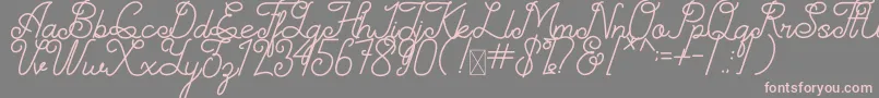 Simplyline Demo-fontti – vaaleanpunaiset fontit harmaalla taustalla