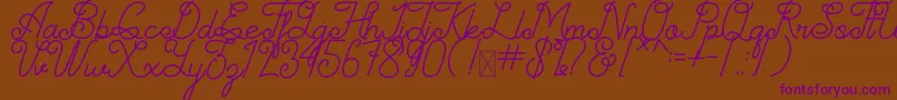 Шрифт Simplyline Demo – фиолетовые шрифты на коричневом фоне