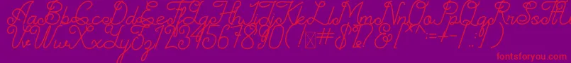 Simplyline Demo Font – Red Fonts on Purple Background