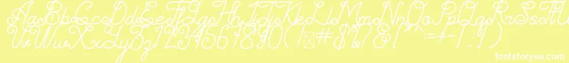 Шрифт Simplyline Demo – белые шрифты на жёлтом фоне