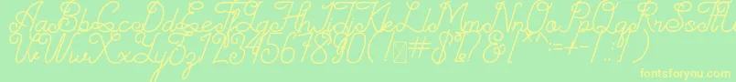 Simplyline Demo Font – Yellow Fonts on Green Background