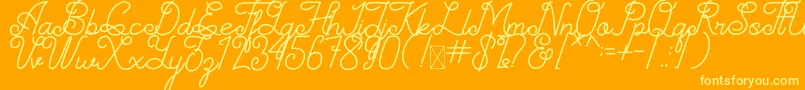 Simplyline Demo-Schriftart – Gelbe Schriften auf orangefarbenem Hintergrund