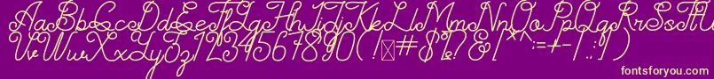 Simplyline Demo-Schriftart – Gelbe Schriften auf violettem Hintergrund