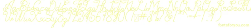 Шрифт Simplyline Demo – жёлтые шрифты на белом фоне