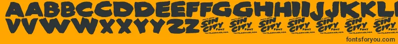 Sin City Font – Black Fonts on Orange Background