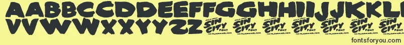 Sin City Font – Black Fonts on Yellow Background