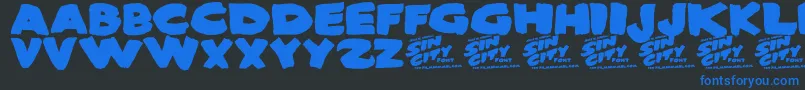 Sin City Font – Blue Fonts on Black Background