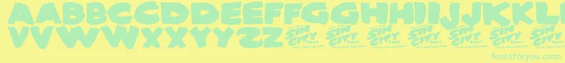 Sin City Font – Green Fonts on Yellow Background