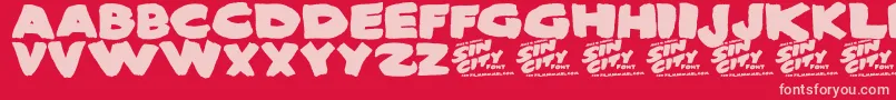 Sin City Font – Pink Fonts on Red Background