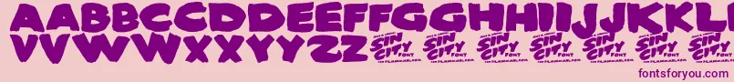 Sin City Font – Purple Fonts on Pink Background