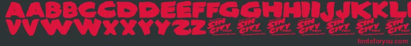 Sin City-Schriftart – Rote Schriften auf schwarzem Hintergrund