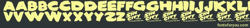 Sin City Font – Yellow Fonts on Black Background