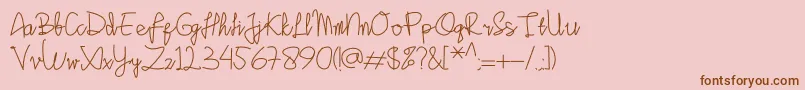 Sinau Font – Brown Fonts on Pink Background