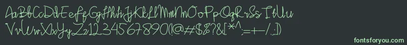 フォントSinau – 黒い背景に緑の文字