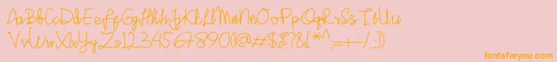 Sinau Font – Orange Fonts on Pink Background