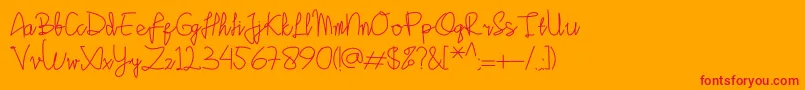 Sinau Font – Red Fonts on Orange Background