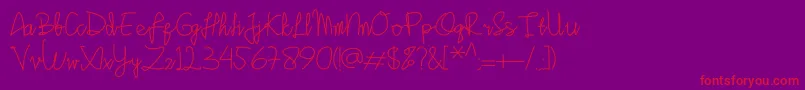 Sinau Font – Red Fonts on Purple Background