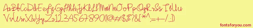 Sinau Font – Red Fonts on Yellow Background