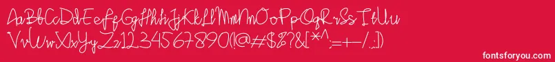 Sinau Font – White Fonts on Red Background