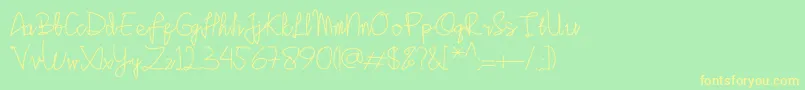 Sinau Font – Yellow Fonts on Green Background