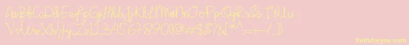 Sinau Font – Yellow Fonts on Pink Background