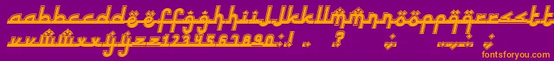 SinbadtheSailor Italic-Schriftart – Orangefarbene Schriften auf violettem Hintergrund