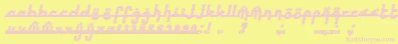 Шрифт SinbadtheSailor Italic – розовые шрифты на жёлтом фоне