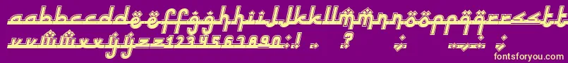 フォントSinbadtheSailor Italic – 紫の背景に黄色のフォント