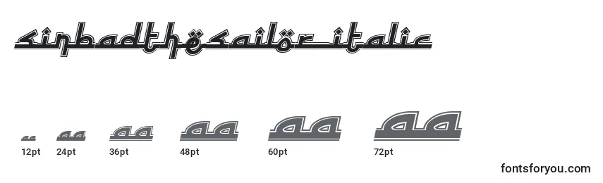 Размеры шрифта SinbadtheSailor Italic